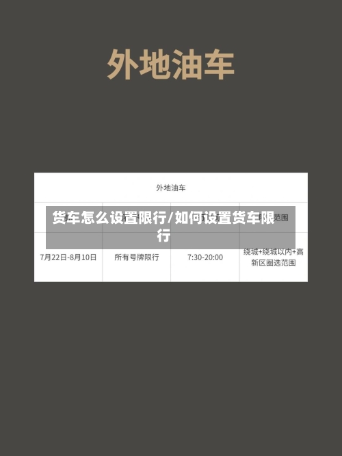 货车怎么设置限行/如何设置货车限行-第2张图片