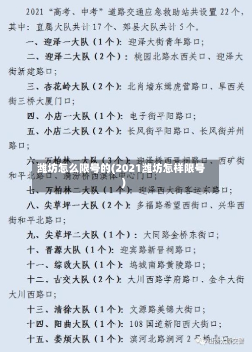 潍坊怎么限号的(2021潍坊怎样限号)-第3张图片