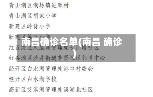 南昌确诊名单(南昌 确诊)
