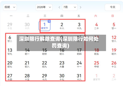 深圳限行解除查询(深圳限行如何处罚查询)-第2张图片