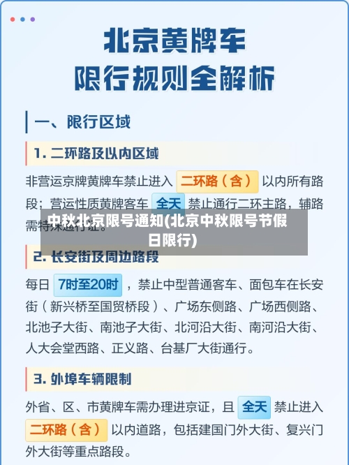 中秋北京限号通知(北京中秋限号节假日限行)