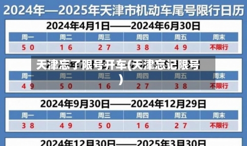 天津忘了限号开车(天津忘记限号)-第3张图片