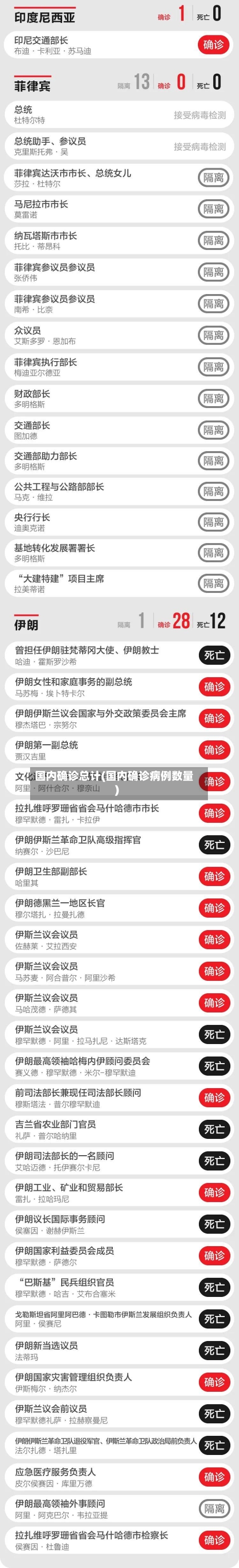 国内确诊总计(国内确诊病例数量)-第2张图片