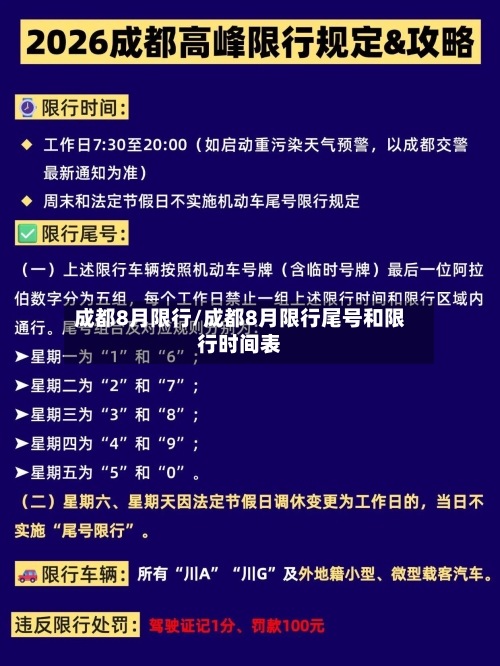 成都8月限行/成都8月限行尾号和限行时间表-第2张图片