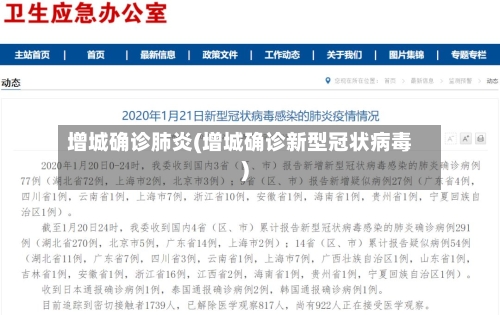 增城确诊肺炎(增城确诊新型冠状病毒)