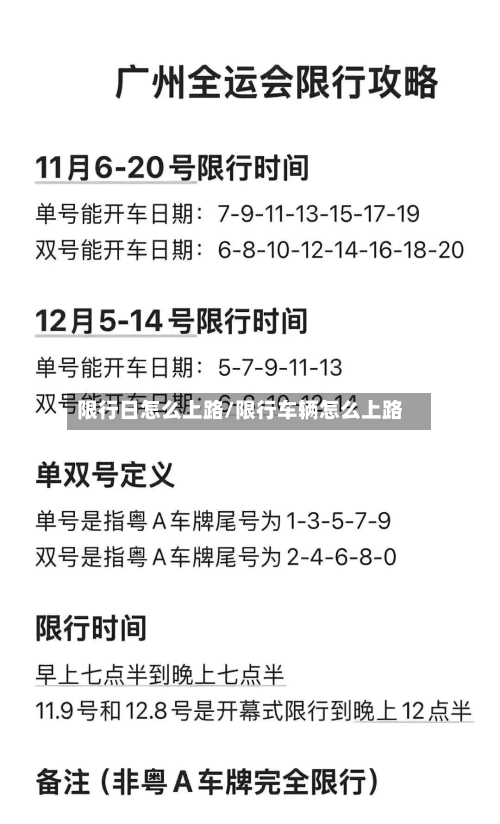 限行日怎么上路/限行车辆怎么上路