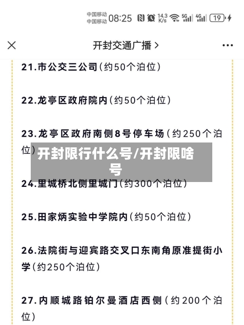 开封限行什么号/开封限啥号