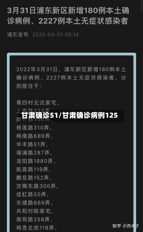 甘肃确诊51/甘肃确诊病例125