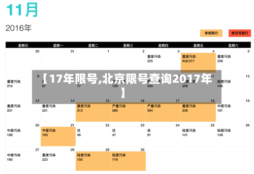 【17年限号,北京限号查询2017年】
