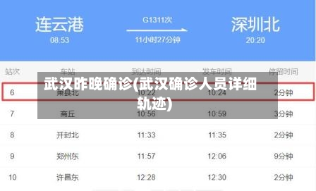 武汉昨晚确诊(武汉确诊人员详细轨迹)