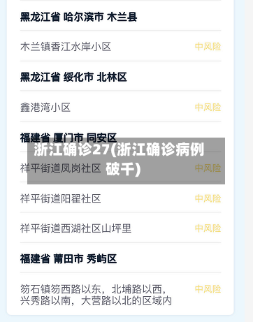浙江确诊27(浙江确诊病例破千)