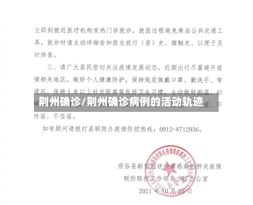荆州确诊/荆州确诊病例的活动轨迹-第3张图片