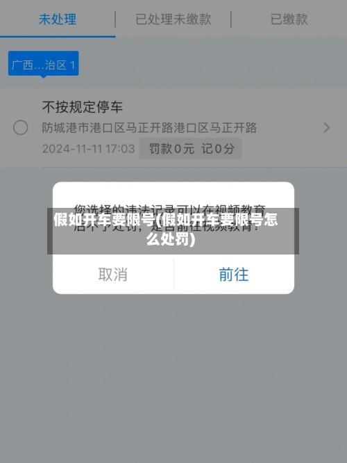 假如开车要限号(假如开车要限号怎么处罚)