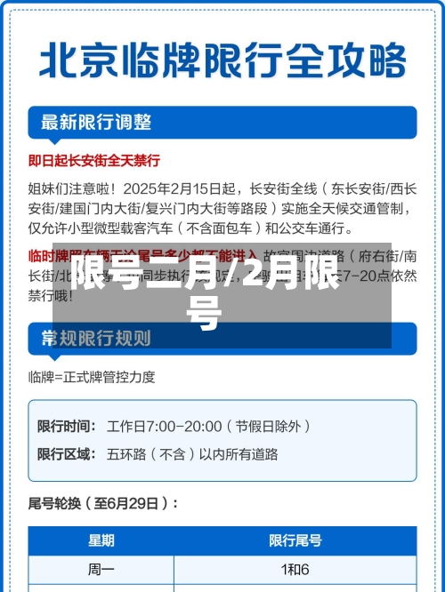 限号二月/2月限号