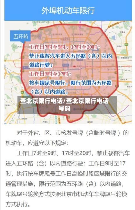 查北京限行电话/查北京限行电话号码