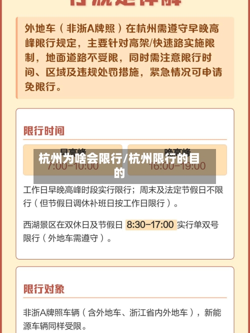 杭州为啥会限行/杭州限行的目的