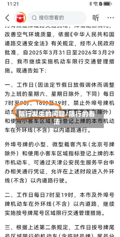 限行发生的问题/限行的看法