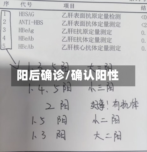 阳后确诊/确认阳性