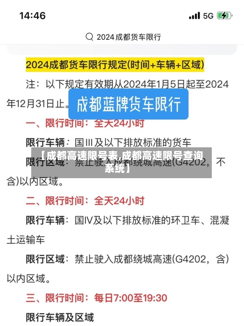 【成都高速限号表,成都高速限号查询系统】-第2张图片