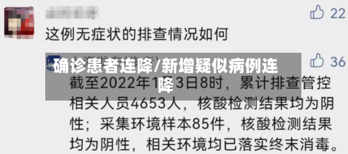 确诊患者连降/新增疑似病例连降