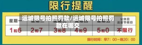 运城限号拍照罚款/运城限号拍照罚款在哪交