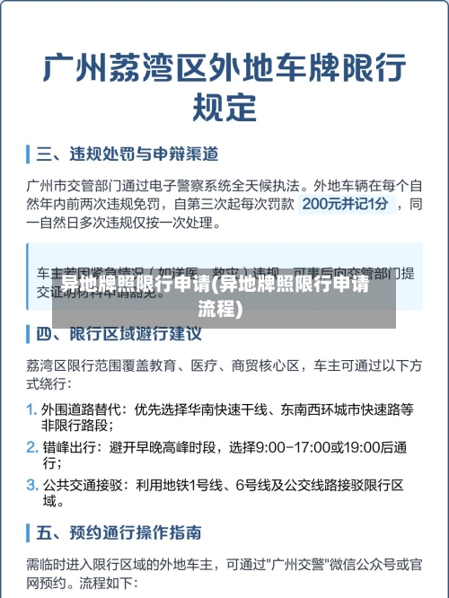 异地牌照限行申请(异地牌照限行申请流程)