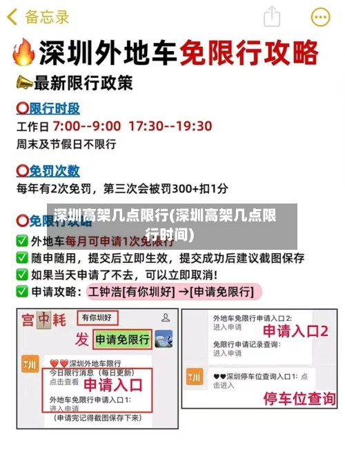 深圳高架几点限行(深圳高架几点限行时间)