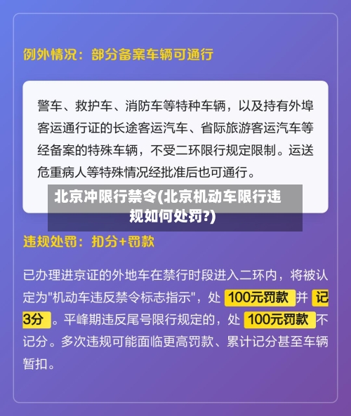 北京冲限行禁令(北京机动车限行违规如何处罚?)