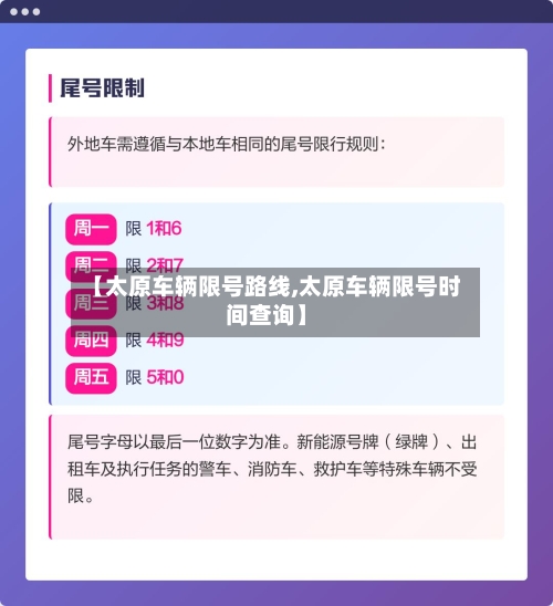 【太原车辆限号路线,太原车辆限号时间查询】