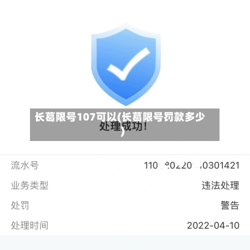 长葛限号107可以(长葛限号罚款多少)-第2张图片