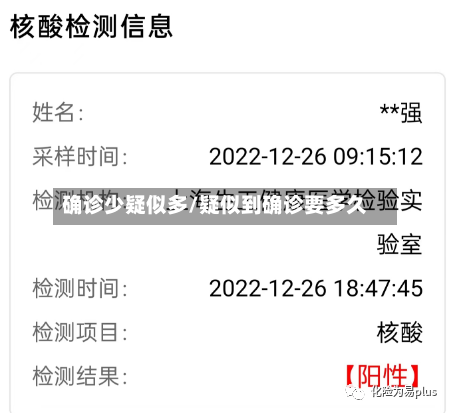 确诊少疑似多/疑似到确诊要多久