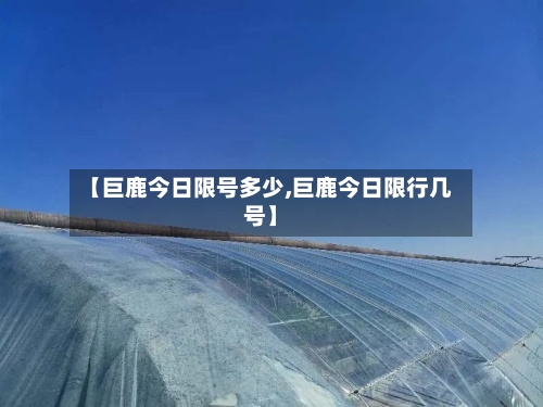 【巨鹿今日限号多少,巨鹿今日限行几号】