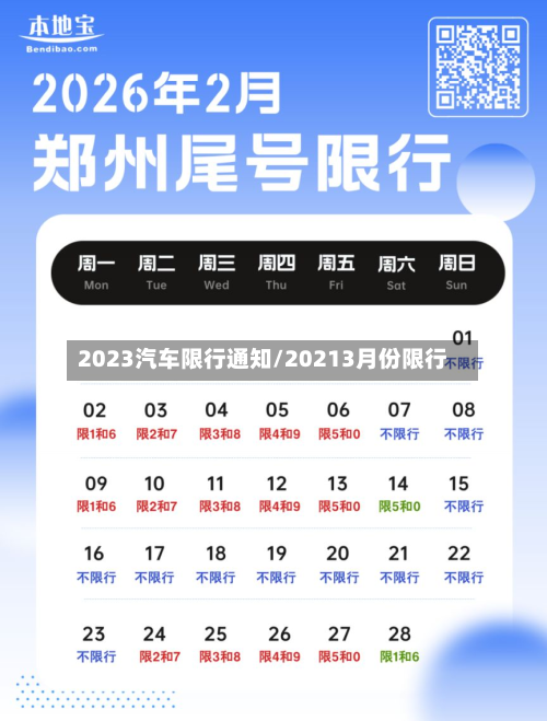 2023汽车限行通知/20213月份限行