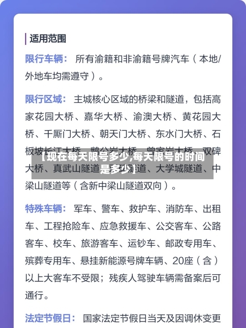 【现在每天限号多少,每天限号的时间是多少】-第3张图片