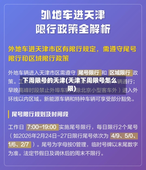 下周限号的天津(天津下周限号怎么限)-第2张图片