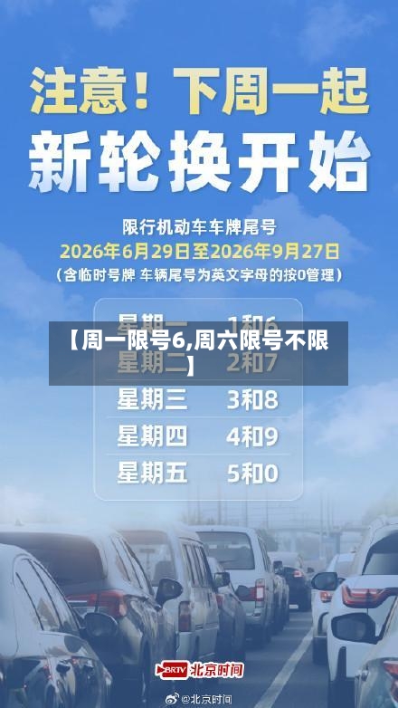 【周一限号6,周六限号不限】