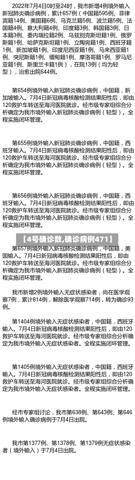 【4号确诊数,确诊病例471】-第2张图片