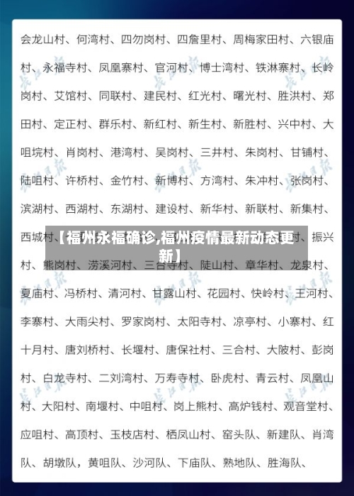 【福州永福确诊,福州疫情最新动态更新】-第3张图片