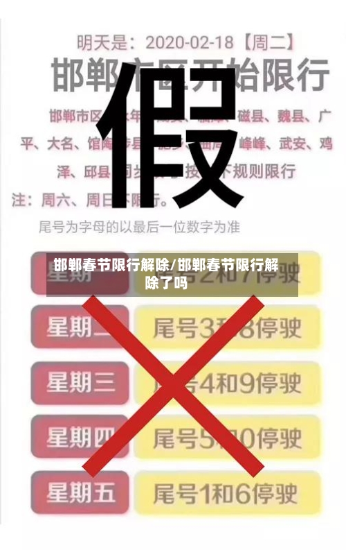 邯郸春节限行解除/邯郸春节限行解除了吗-第2张图片