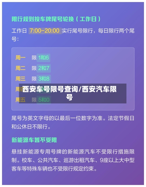 西安车号限号查询/西安汽车限号-第2张图片