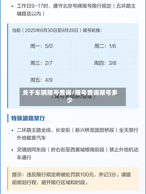 关于车辆限号查询/限号查询限号多少