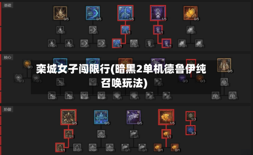 栾城女子闯限行(暗黑2单机德鲁伊纯召唤玩法)-第2张图片