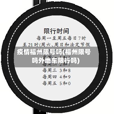 疫情福州限号吗(福州限号吗外地车限行吗)